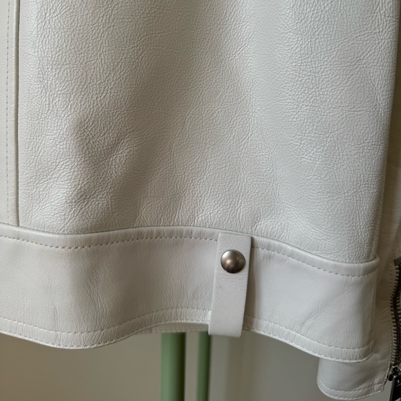 Joseph Biker Calf Leather Jacket, White, Size 34 - Picture 13 of 16